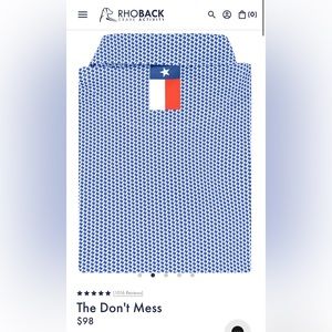 Men’s Rhoback “Don’t Mess” Texas Polo **NEW** XL